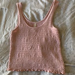 Pink cropped tank top